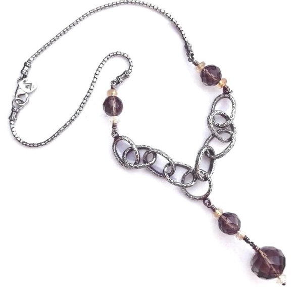 Silpada N1454 Smoky Quartz Citrine .925 Oxidized Sterling Silver Necklace - Picture 9 of 9
